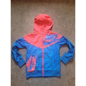 Nike Youth Full Zip Hooded Winter Jacket Blue Pink Size XS XSmall